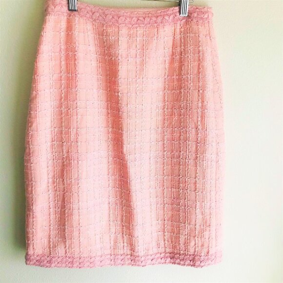 EDWARD ACHOUR PARIS Pink Pastel Boucle Knit Skirt - Picture 1 of 5